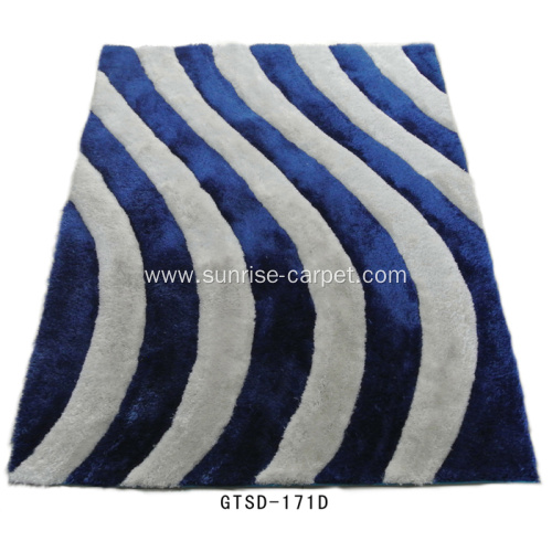 Elastic and Silk 3D design Shaggy Rug